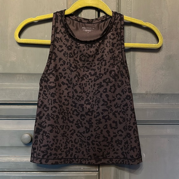 Athleta Tops - Athleta Leopard Print Racerback Workout Tank Top